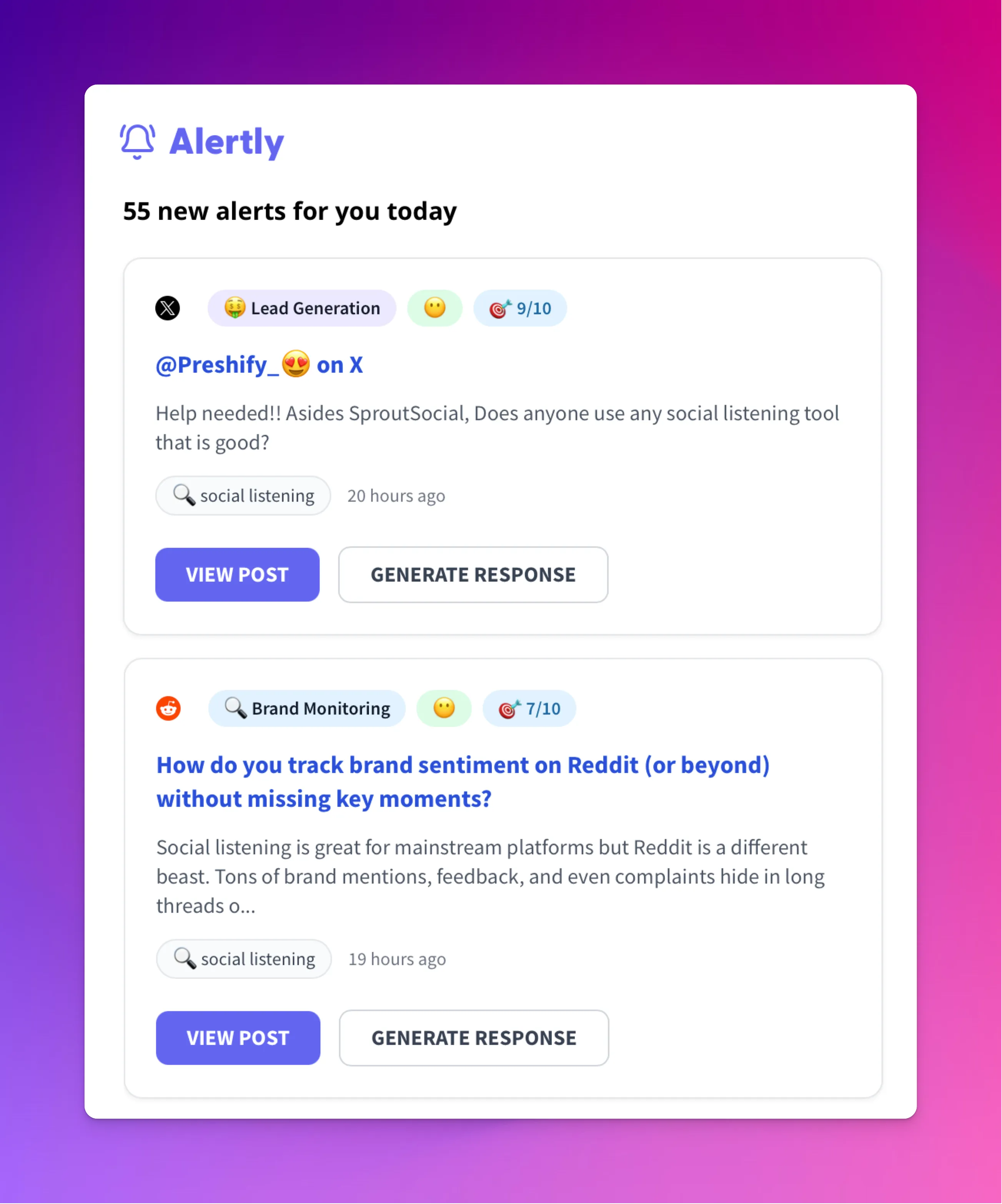Alertly daily email digest