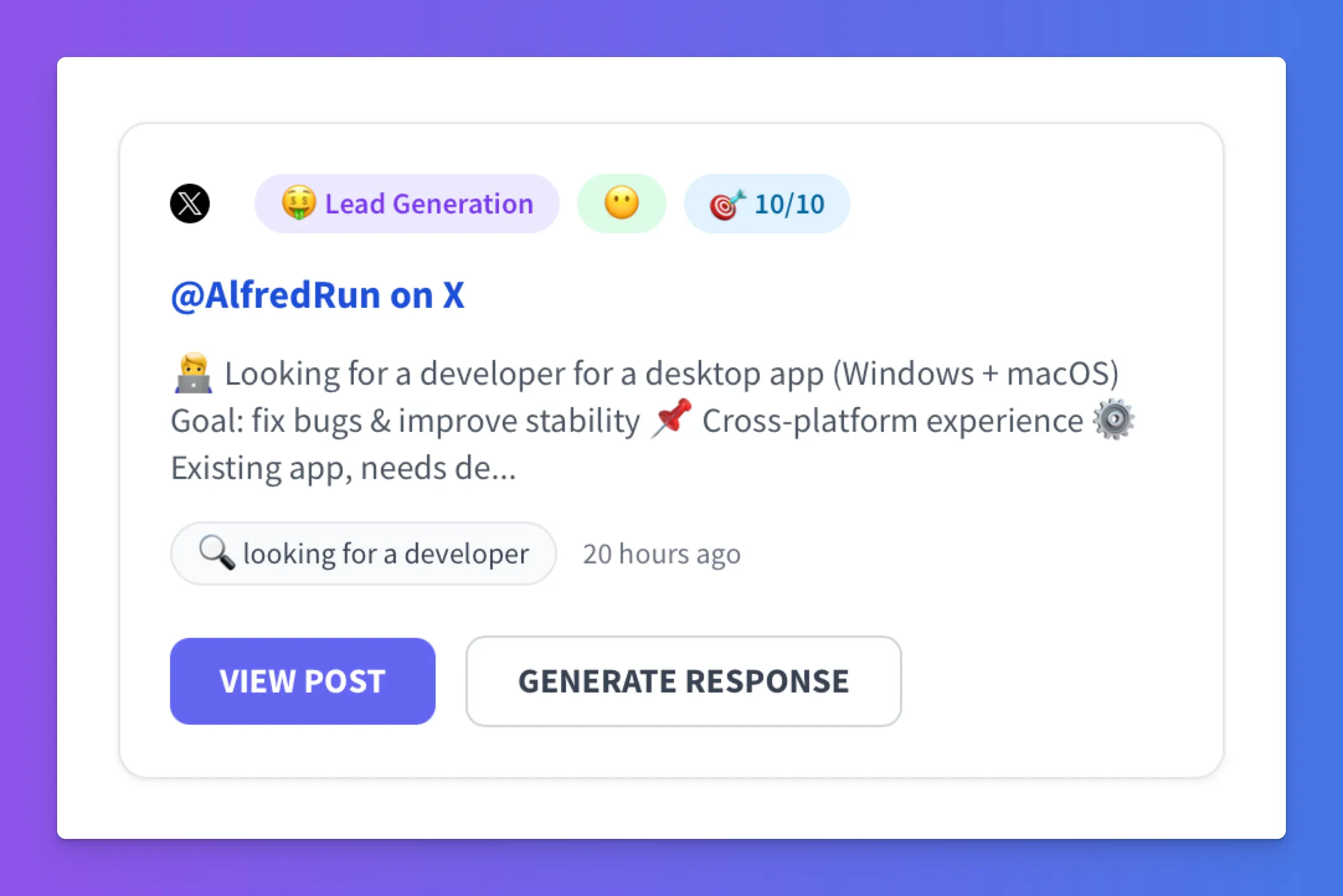 Social Listening Alert via Alertly